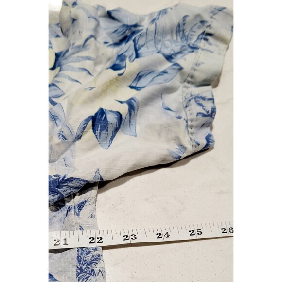 TOMMY BAHAMA Original Fit 100% Silk Sky Blue White Hawaiian Tropical Shirt NWOT - Picture 5 of 12